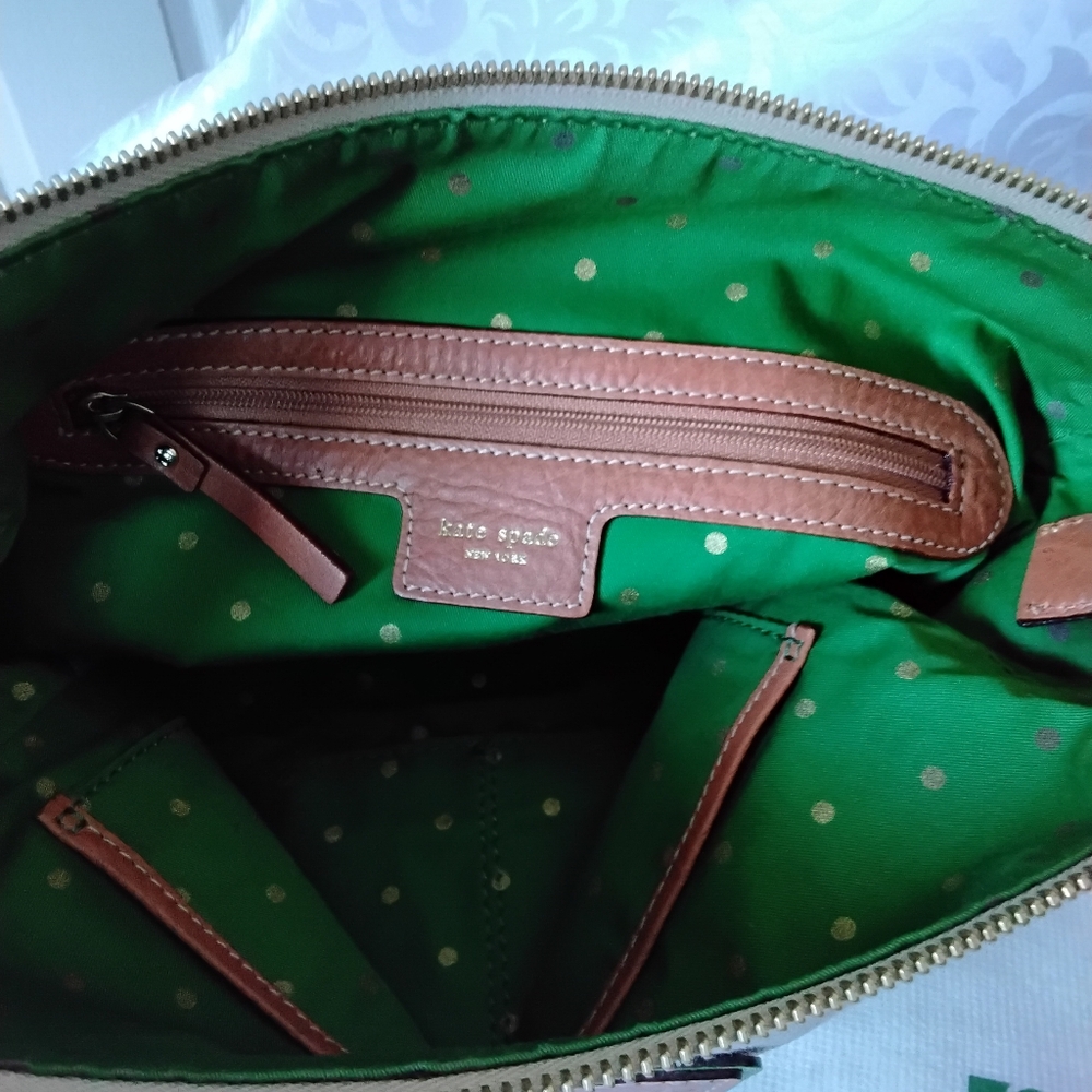 Kate Spade Creamy Beige Canvas With Leather Trim Shoulder Bag - Picture 4 of 6